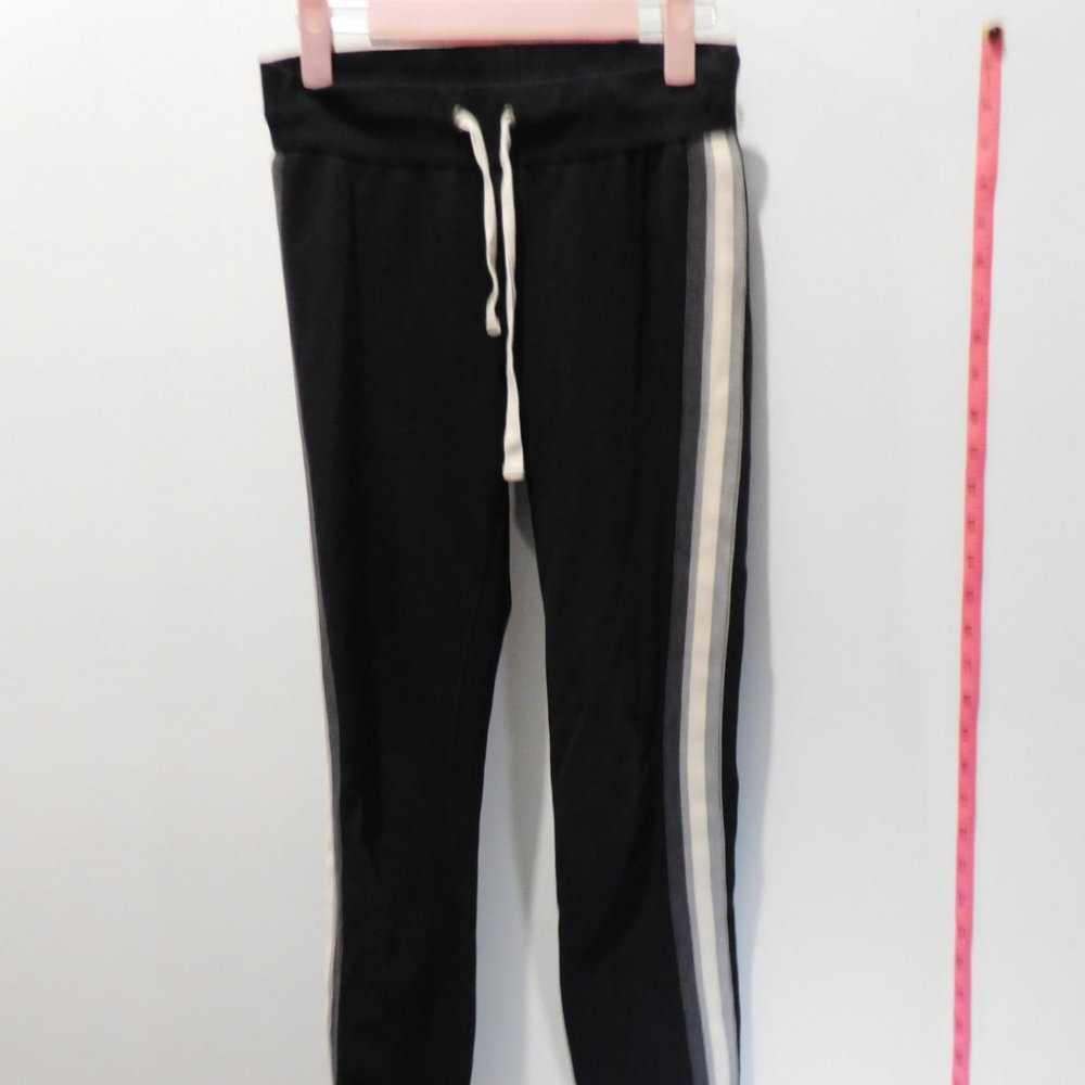 J. Crew Black Joggers with White and Gray Side Stripes